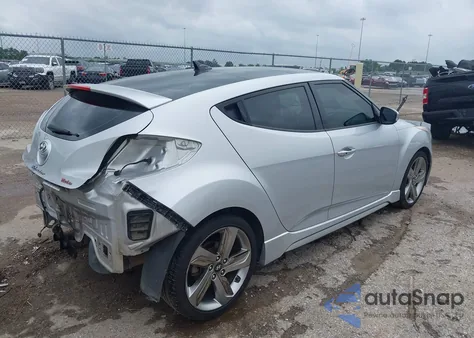 2013 Hyundai Veloster Turbo W/Blue from USA, damaged, VIN KMHTC6AE2DU122273